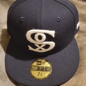 CHICAGO WHITE SOX NEW ERA 59FIFTY HAT 7 5/8 NAVY W GREEN UV